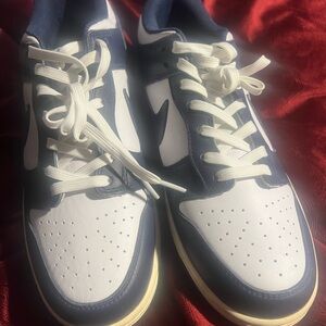 Nike White and Blue Sneakers with Classic Design Nike dunks